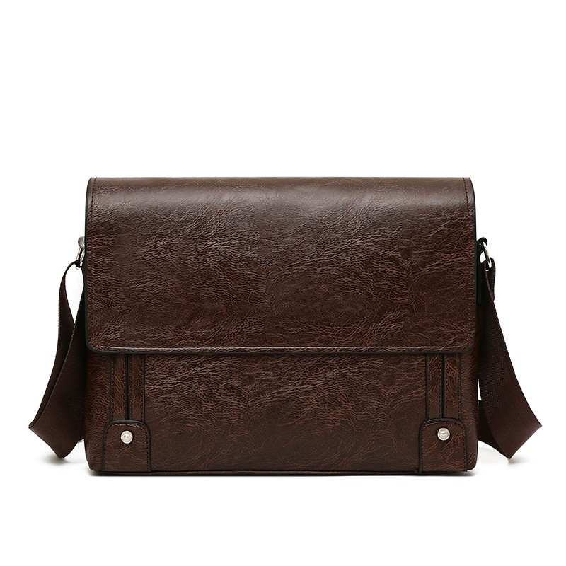 Leather Work Bag Laptop - Aktentasche für Herren aus PU-Leder, Boston-Umhängetasche