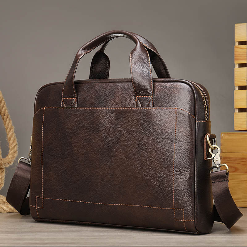 Leather Work Bag Laptop - Luufan Soft Herren Business Aktentasche Echt