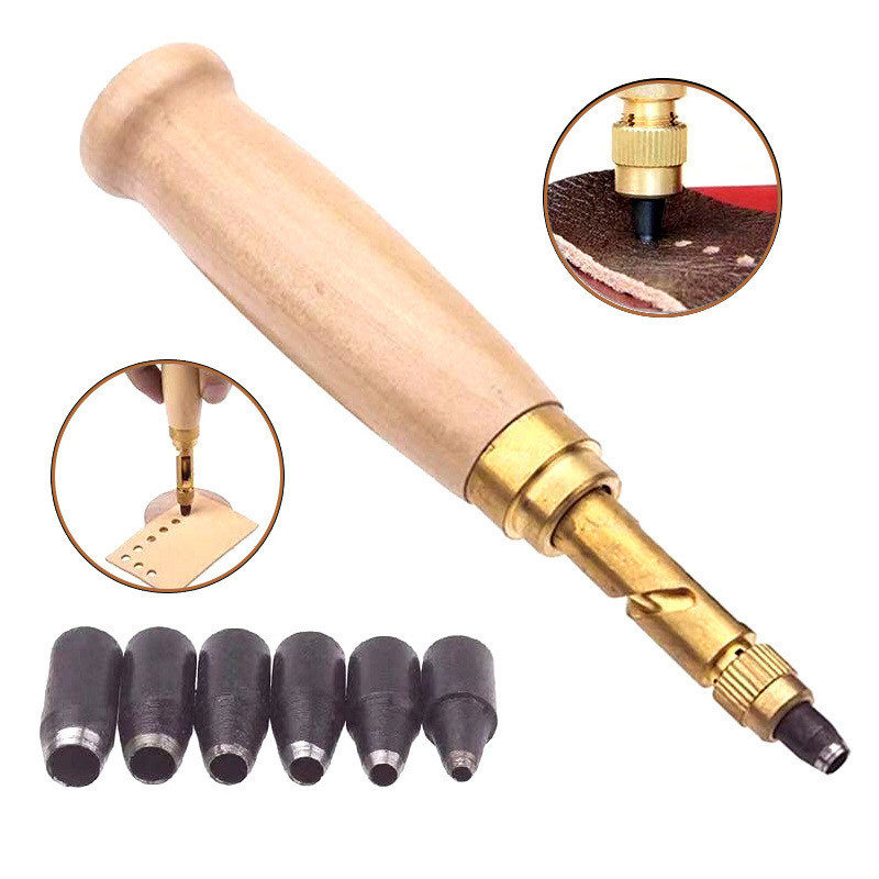Leather Punch Revolving - DIY Leder Punch Rotary Perforator 6-stück