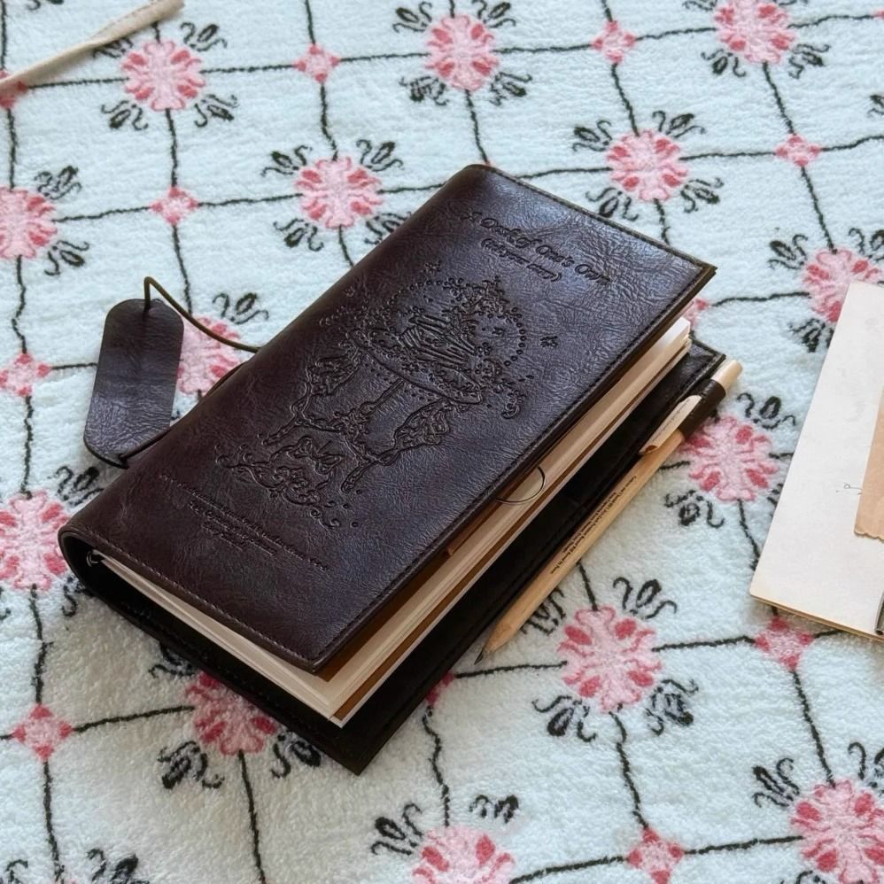 Leather Work Notepad - Vintage schwarzes Notizbuch aus PU-Leder, blanko,