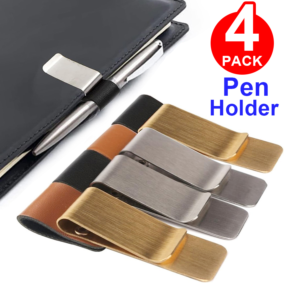 Leather Work Notepad - Handgefertigter Stifthalter aus Leder, Messing, Edelstahl,