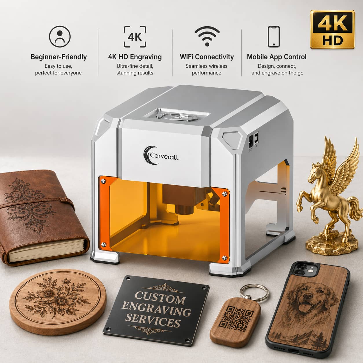 Leatherwork Diy - Carverall Lasergravurmaschine, K4 3W, A1 Pro