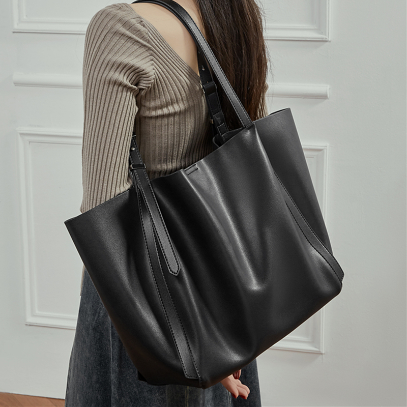 Leather Work Bag Laptop - HIFASHION Große, weiche Echtleder-Arbeitstasche für Damen,
