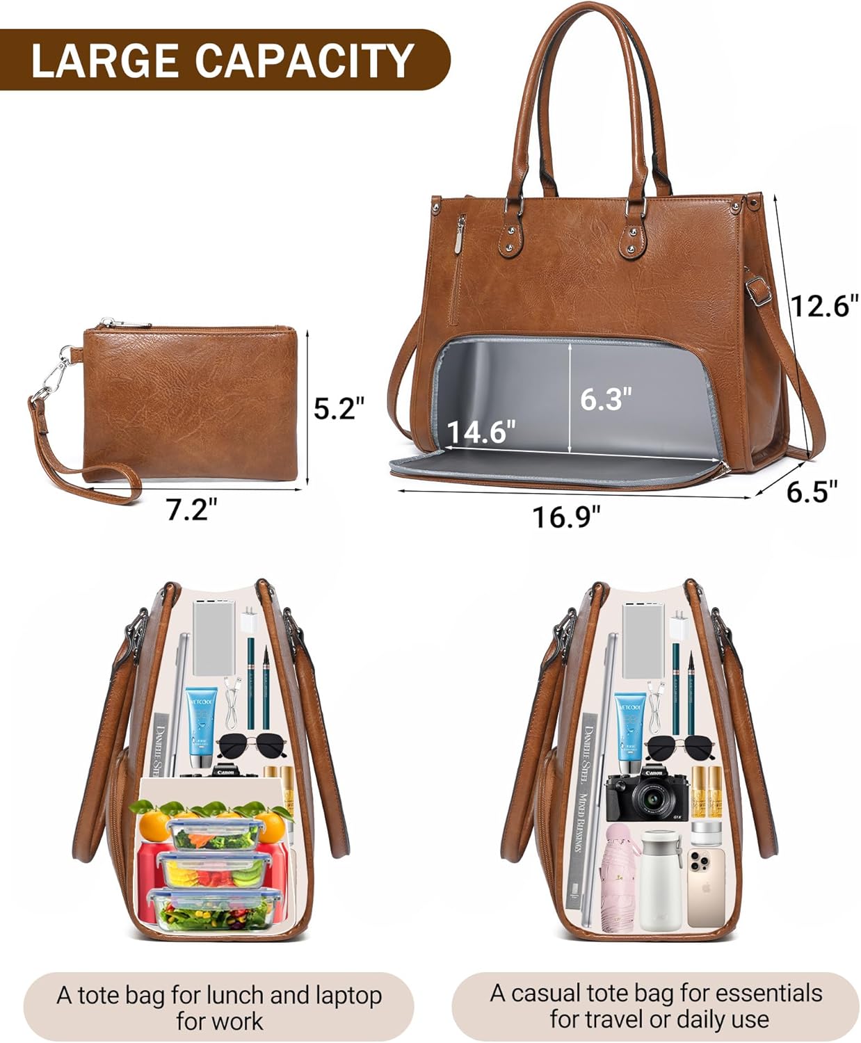 2-in-1 Laptop-Tragetasche mit  – Leather Work Bag Laptop Bewertung und Preis
