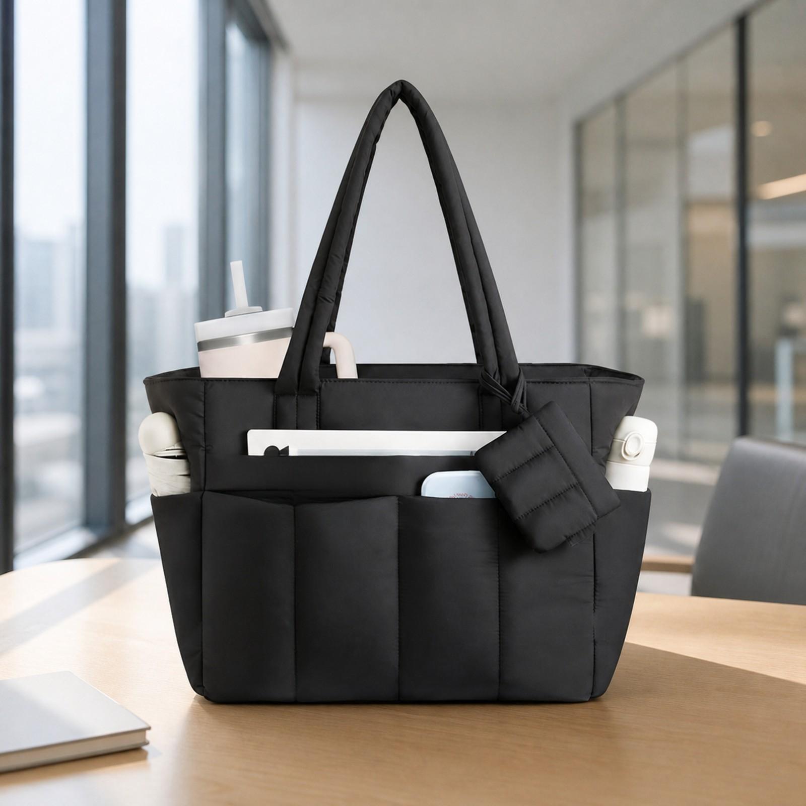 Damen-Tragetasche aus gesteppt – Leather Work Bag Laptop Bewertung und Preis