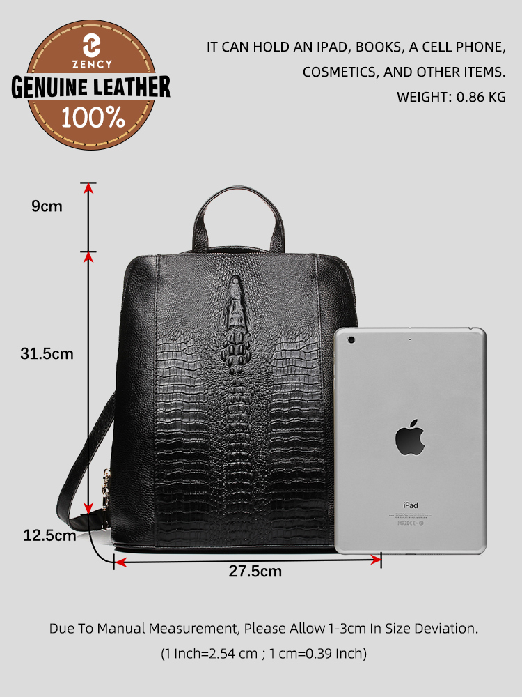 Zency Damen-Rucksack aus Kroko – Leather Work Bag Laptop Bewertung und Preis
